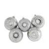 5ct Silver Retro Reflector Shatterproof 2-Finish Christmas Ball Ornaments 3.25" (80mm)