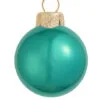 28ct Turquoise Green And Gold Shiny Glass Christmas Ball Ornaments 2" (50mm)