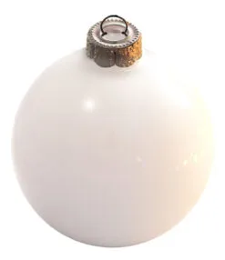 40ct White And Silver Shiny Glass Christmas Ball Ornaments 1.25" (30mm)