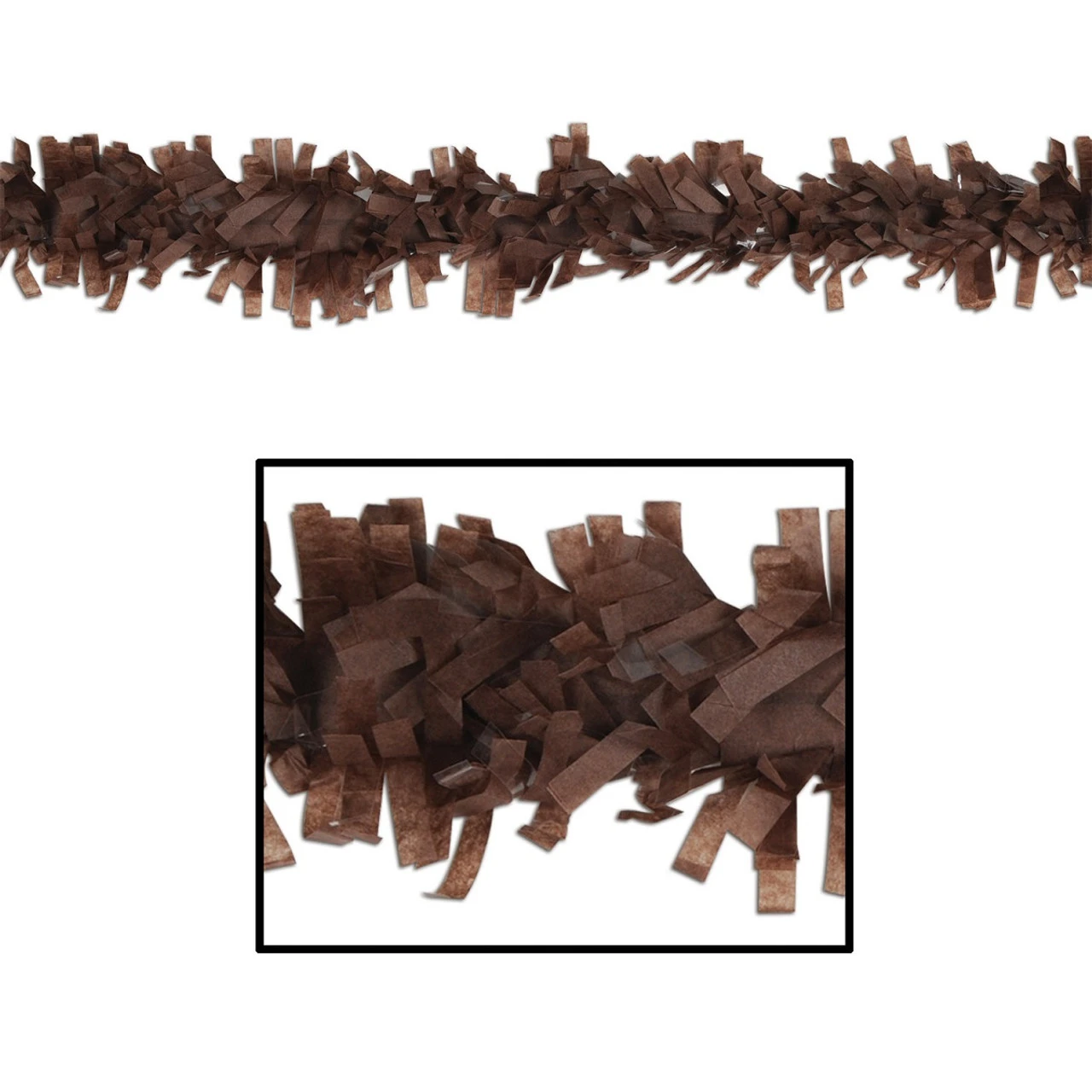 Club Pack Of 24 Cocoa Brown Festive Tissue Festooning Decorations 25' 1 Club Pack Of 24 Cocoa Brown Festive Tissue Festooning Decorations 25'