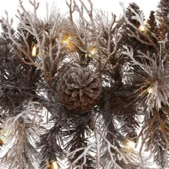 6' X 12" Pre-Lit Flocked Pine Cones Artificial Christmas Garland, Clear LED Lights -Deals Christmas decorations Store 4461 3 81844.1681814443