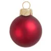 28ct Red Glass Matte Christmas Ball Ornaments 2" (50mm)