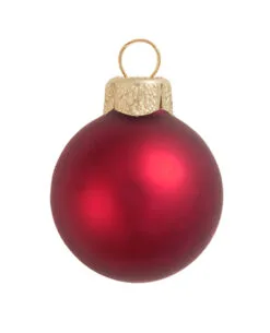 28ct Red Glass Matte Christmas Ball Ornaments 2" (50mm)
