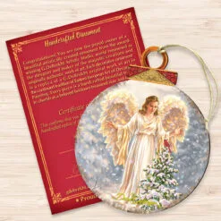 Set Of 2 Angel And Cardinal In A Woodland Wooden Christmas Ornaments 5.5" -Deals Christmas decorations Store 8021046 1565 3 52524.1667548835