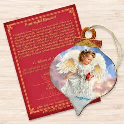 Set Of 2 Little Angel With Cardinal Onion Shaped Wooden Ornaments 5.5" 6 Set Of 2 Little Angel With Cardinal Onion Shaped Wooden Ornaments 5.5" -Deals Christmas decorations Store 8031154 dg 3 13443.1667548778