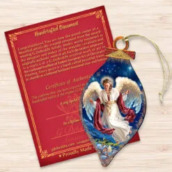 Set Of 2 LovelyAngel Wooden Christmas Ornaments 5.5" -Deals Christmas decorations Store 8041118 1208 3 35969.1667548790
