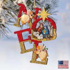 Set Of 2 Magnificent Nativity "Noel" Wooden Christmas Ornaments 5.5" -Deals Christmas decorations Store 8121458 4 31709.1667549920