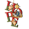 Set Of 2 Magnificent Nativity "Hope" Wooden Christmas Ornaments 5.5"