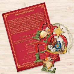 Set Of 2 Magnificent Nativity "Hope" Wooden Christmas Ornaments 5.5" 6 Set Of 2 Magnificent Nativity "Hope" Wooden Christmas Ornaments 5.5" -Deals Christmas decorations Store 8121461 3 94289.1667549919