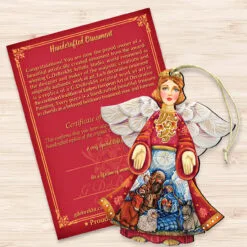 Set Of 2 Angel Nativity Wooden Christmas Ornaments 5.5" -Deals Christmas decorations Store 8152722 3 70694.1667549651