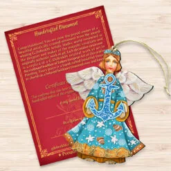 Set Of 2 Guardian Of The Sea With Anchor Wooden Christmas Ornaments 5.5" -Deals Christmas decorations Store 8152724 2 3 95669.1667549657