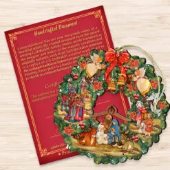 Set Of 2 Nativity Wreath Wooden Christmas Ornaments 5.5" 6 Set Of 2 Nativity Wreath Wooden Christmas Ornaments 5.5" -Deals Christmas decorations Store 8185314 3 88502.1667549636