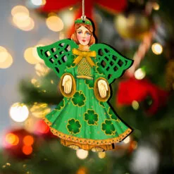 Set Of 2 Irish Angel Wooden Christmas Ornaments 5.5" 6 Set Of 2 Irish Angel Wooden Christmas Ornaments 5.5" -Deals Christmas decorations Store 8199755 3 80959.1667549693