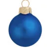 8ct Blue And Gold Matte Glass Christmas Ball Ornaments 3.25" (80mm)