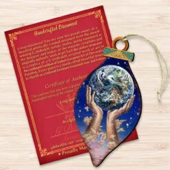Set Of 2 Hands Holding Earth Wooden Christmas Ornaments 5.5" -Deals Christmas decorations Store 845131 jw 3 66845.1667549696