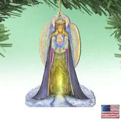 Set Of 2 Angel Hands Of Love Wooden Christmas Ornaments 5.5" -Deals Christmas decorations Store 845623 jw 4 02282.1667549702