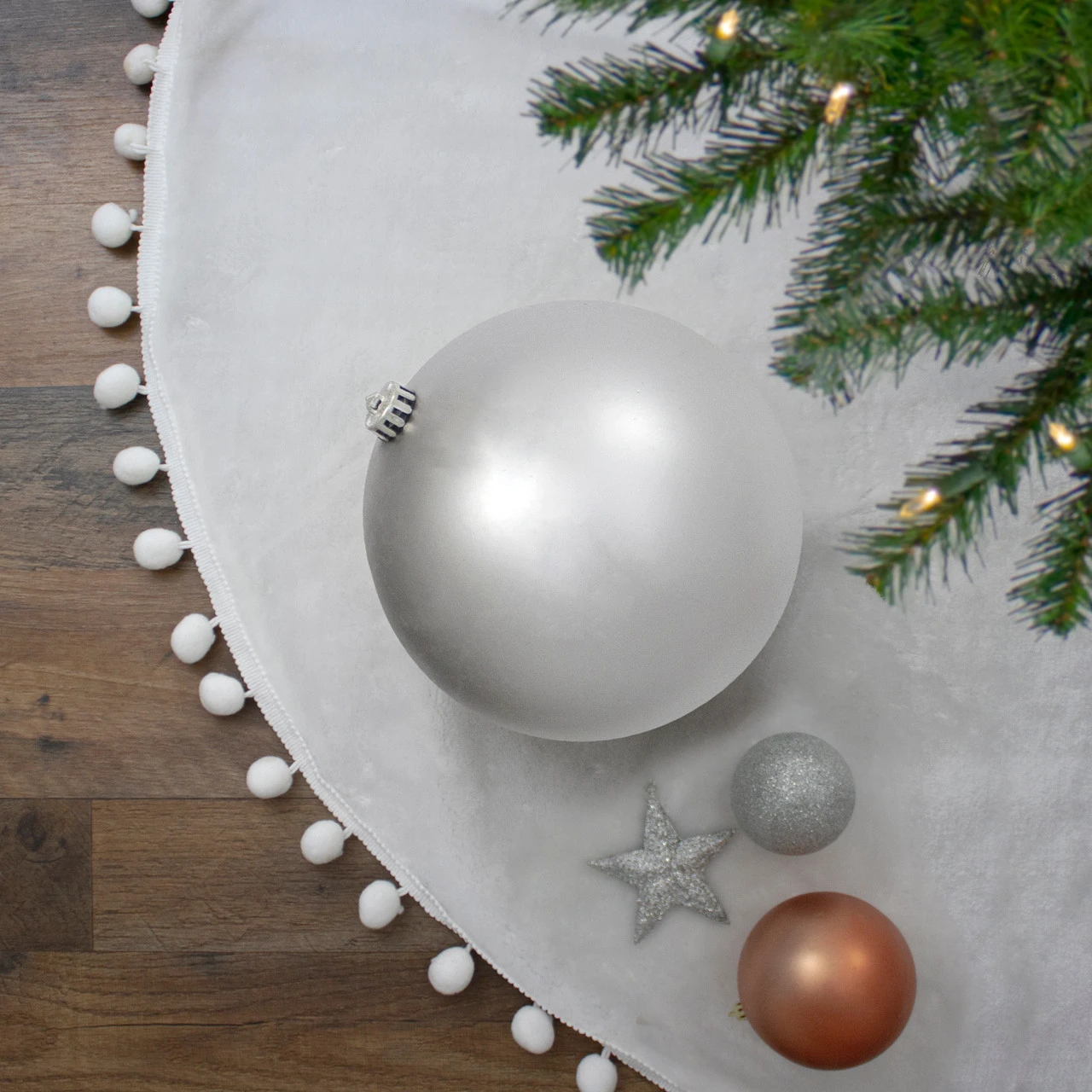 Silver Splendor Shatterproof Matte Christmas Ball Ornament 8" (200mm) 2 Silver Splendor Shatterproof Matte Christmas Ball Ornament 8" (200mm) - Image 2