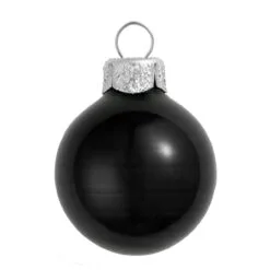 2ct Black Shiny Glass Christmas Ball Ornaments 6" (150mm)