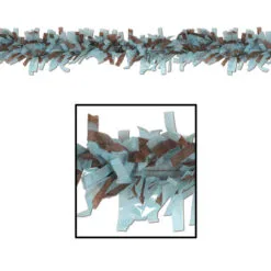 Club Pack Of 24 Light Blue And Brown Festive Tissue Festooning Decorations 25'