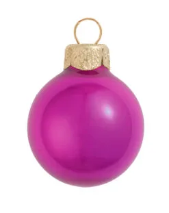 Pearl Raspberry Pink Glass Ball Christmas Ornament 7" (177mm)
