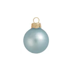 12ct Baby Blue Matte Glass Christmas Ball Ornaments 2.75" (70mm)