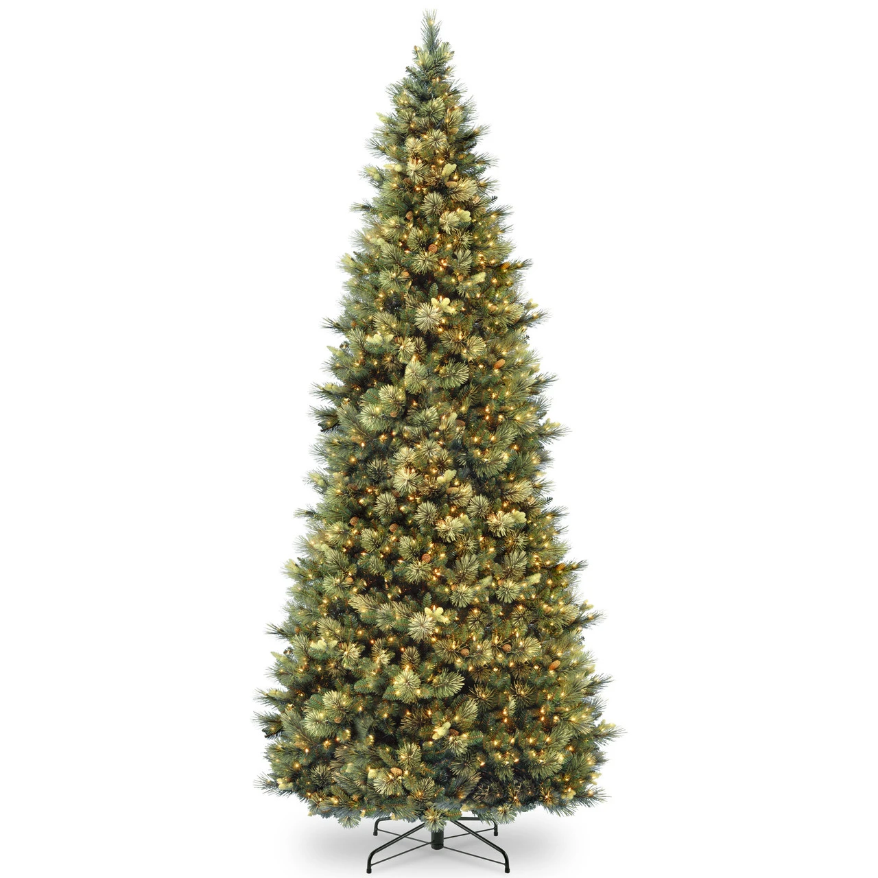 10 Ft. Carolina Pine Slim Tree With Clear Lights 1 10 Ft. Carolina Pine Slim Tree With Clear Lights