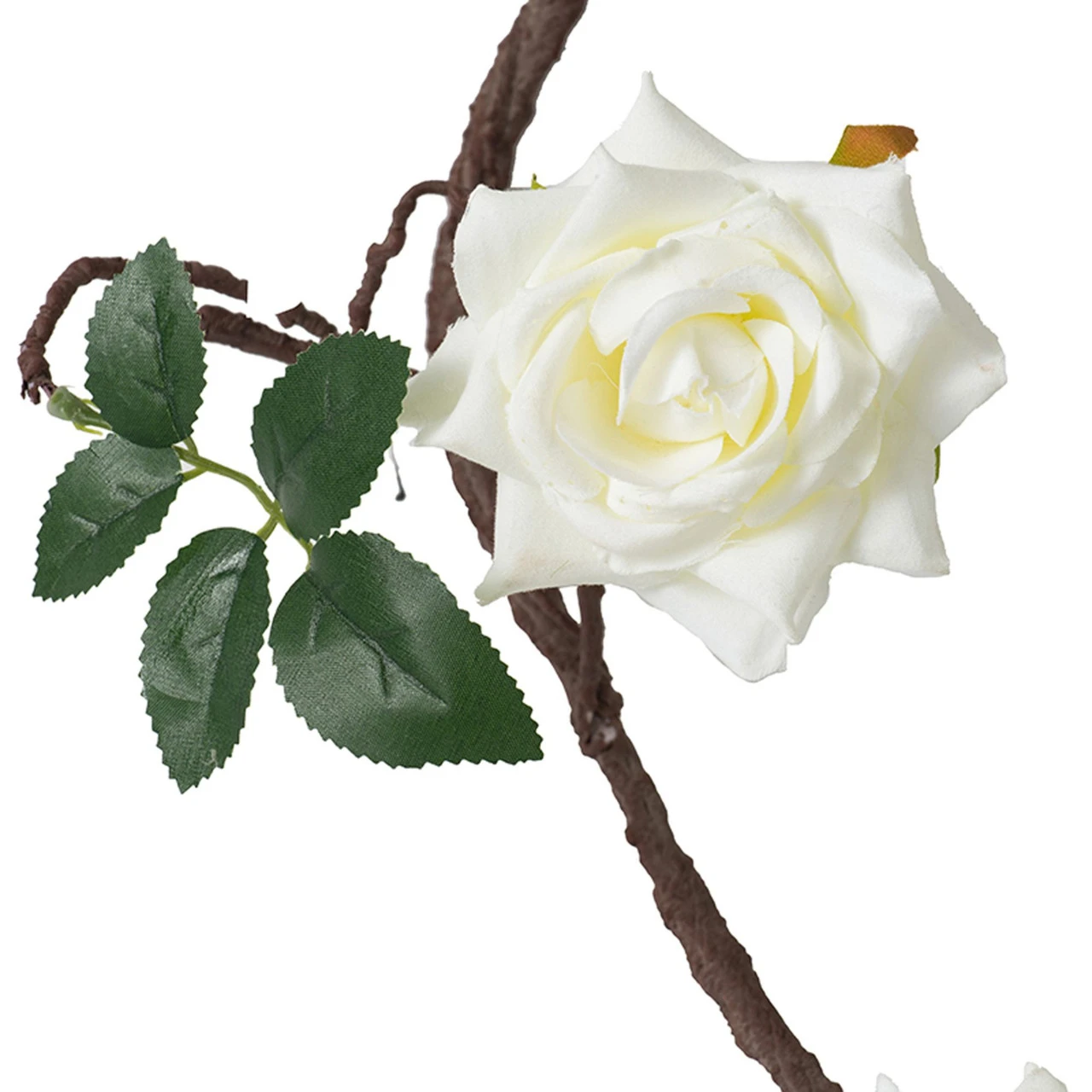 116.75" Green And White Artificial Flower Vine Garland With Leaves 3 116.75" Green And White Artificial Flower Vine Garland With Leaves - Image 3