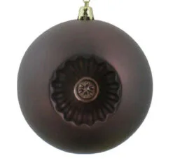 6ct Brown Shatterproof Matte Christmas Ball Ornaments 4" (100mm) -Deals Christmas decorations Store dak cop10828 6chl 3 39410.1667536137