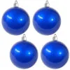 4ct Candy Blue Shatterproof Shiny Finish Christmas Ball Ornaments 4" (100mm)
