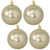 4ct Champagne Silver Shatterproof Shiny Finish Christmas Ball Ornaments 4" (100mm)