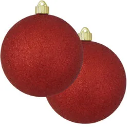 2ct Red Shatterproof Christmas Ball Ornament6" (150mm)