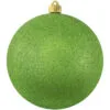 Lime Green Shatterproof Glitter Christmas Ball Ornament 8" (200mm)