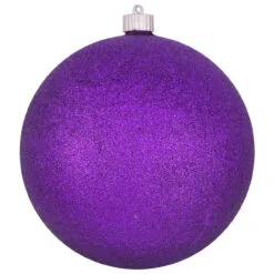 Purple Shatterproof Glitter Christmas Ball Ornament 8" (200mm)