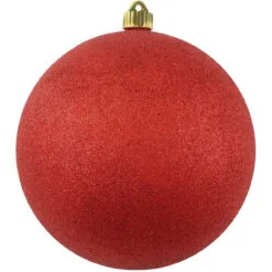 Red Shatterproof Glitter Christmas Ball Ornament 8" (200mm)
