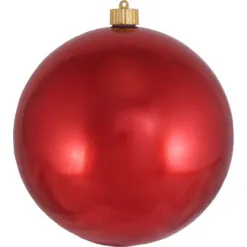 Blood Red Shatterproof Shiny Christmas Ball Ornament 8" (200mm)