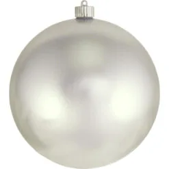 Cloud Silver Shatterproof Shiny Christmas Ball Ornament 8" (200mm)