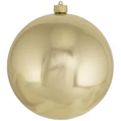 Champagne Gold Shatterproof Shiny Christmas Ball Ornament 8" (200mm)
