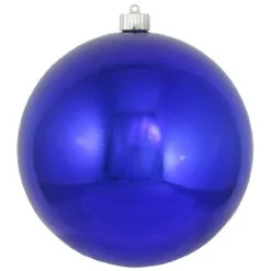 Azure Blue Shatterproof Shiny Christmas Ball Ornament 8" (200mm)