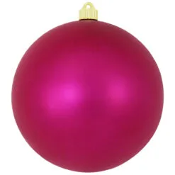 Glamour Pink Shatterproof Matte Christmas Ball Ornament 8" (200mm)
