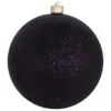 Onyx Black Shatterproof Glitter Christmas Ball Ornament 8" (200mm)