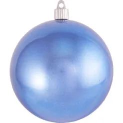 4ct Polar Blue Shatterproof Shiny Finish Christmas Ball Ornaments 4.75" (120mm)