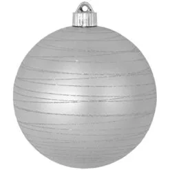 2ct Dove Gray And Silver Tangles Shatterproof Matte Christmas Ball Ornaments 6" (150mm)