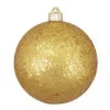 2ct Gold Shatterproof Glitter Christmas Ball Ornaments 6" (150mm)