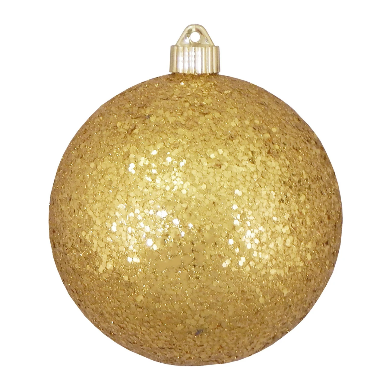 2ct Gold Shatterproof Glitter Christmas Ball Ornaments 6" (150mm) 1 2ct Gold Shatterproof Glitter Christmas Ball Ornaments 6" (150mm)