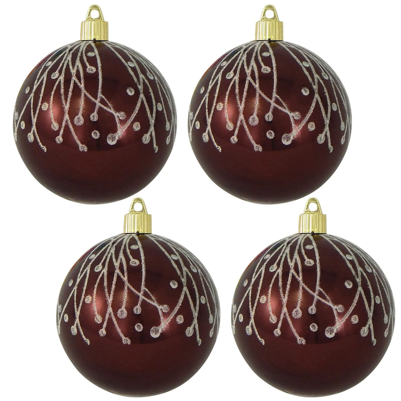4ct Brown Shatterproof Christmas Ball Ornament 4" (100mm) 1 4ct Brown Shatterproof Christmas Ball Ornament 4" (100mm)