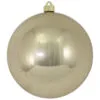 Shiny Champagne Silver Shatterproof Christmas Ball Ornament 8" (200mm)