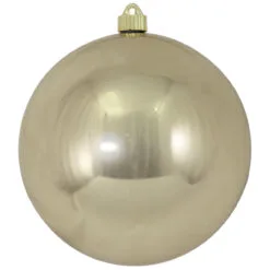 Shiny Champagne Silver Shatterproof Christmas Ball Ornament 8" (200mm)