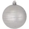 4ct Dove Gray And Silver Tangles Shatterproof Matte Christmas Ball Ornaments 3.25" (80mm)