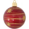 4ct Candy Red Tangles And Flakes Shatterproof Shiny Christmas Ball Ornaments 3.25" (80mm)