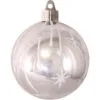 4ct Silver And White Shooting Stars Shatterproof Shiny Christmas Ball Ornaments 3.25" (80mm)